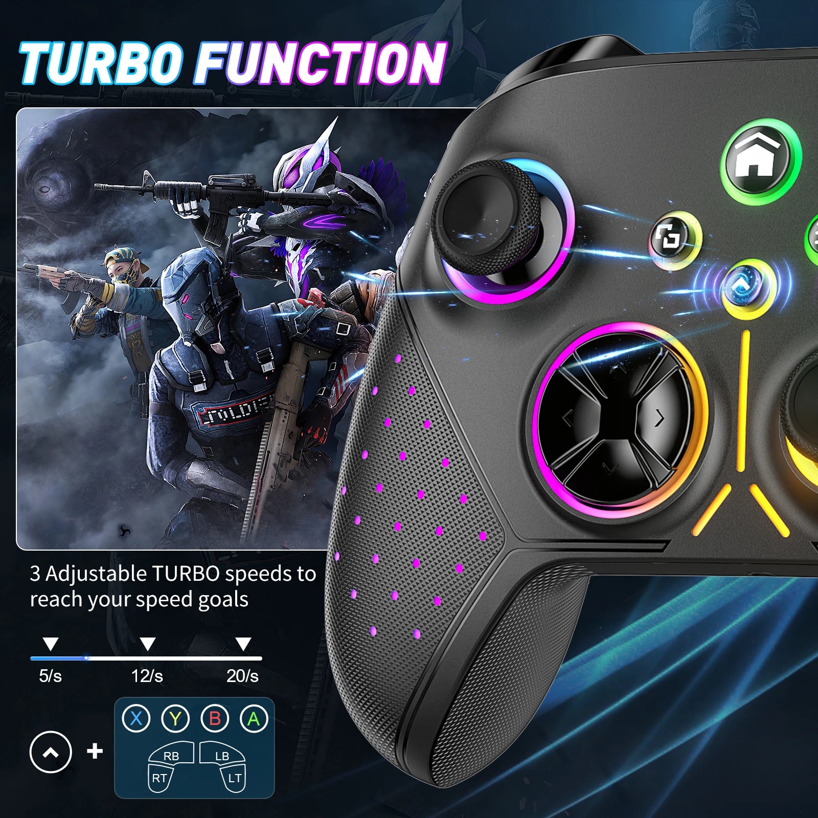 Wireless Controller, Compatible For Xbox one/Xbox One S/X/Xbox Series X/S/Android/iOS/PC Gamepad with Wifi/Macro/Turbo Function