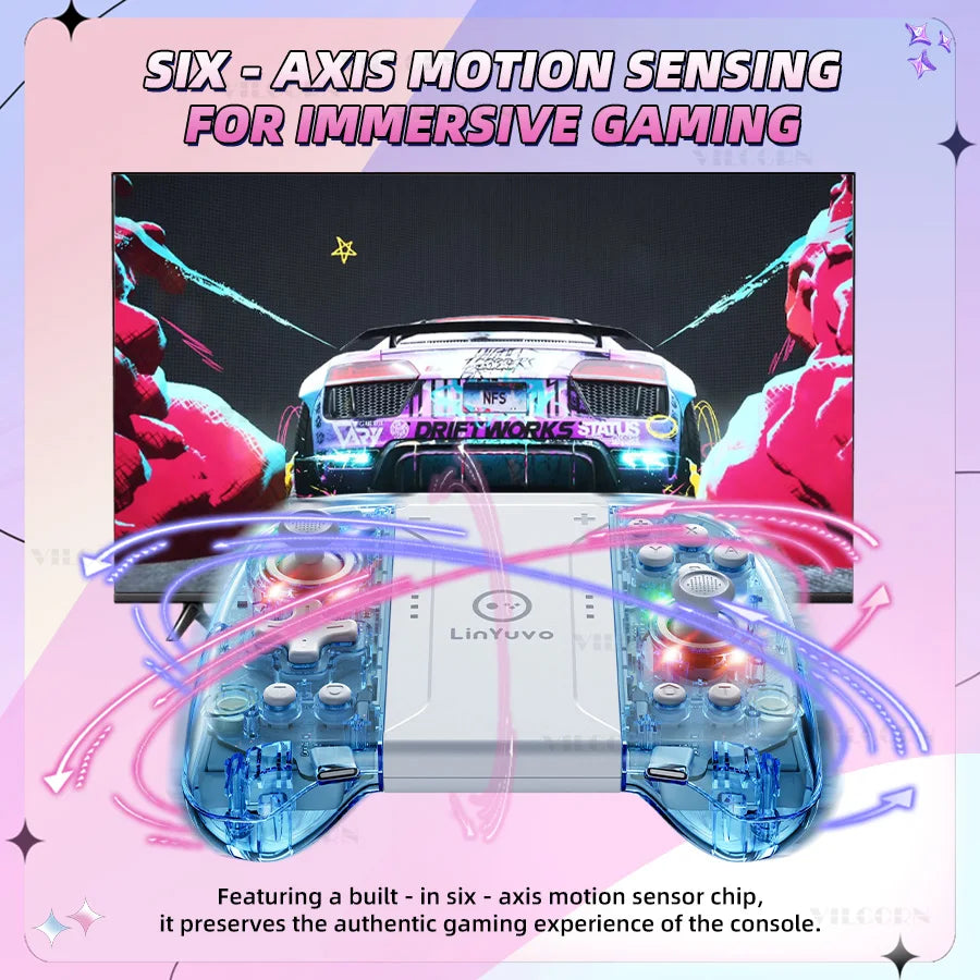 Wireless RGB Gamepad For NS Switch Controller Joypad Compatible with Switch Oled Lite PC Joystick with Vibration Turbo