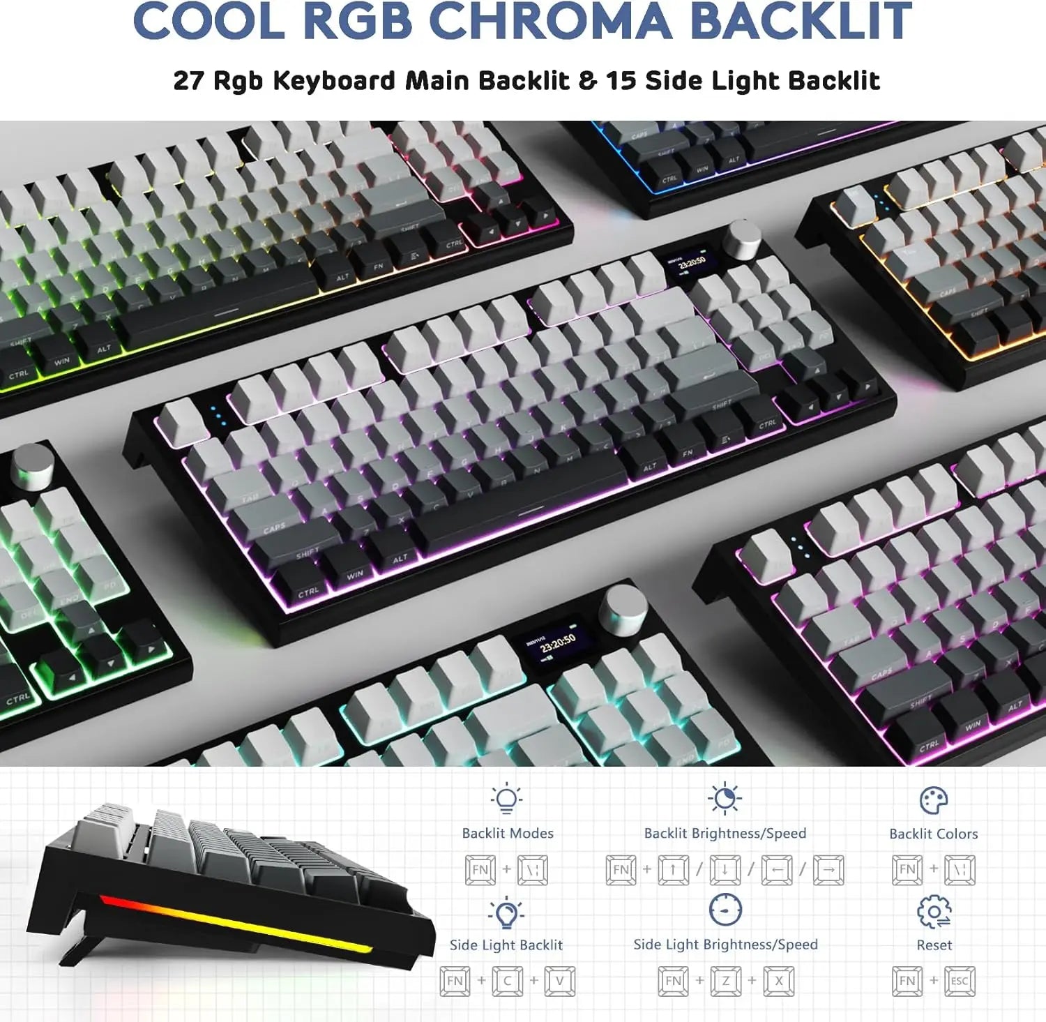 ATTACK SHARK K86 RGB 75% Wireless Gasket Mechanical Keyboard,3-Mode Bluetooth5.0/2.4G/USB-C Hot Swappable Gaming Keyboard