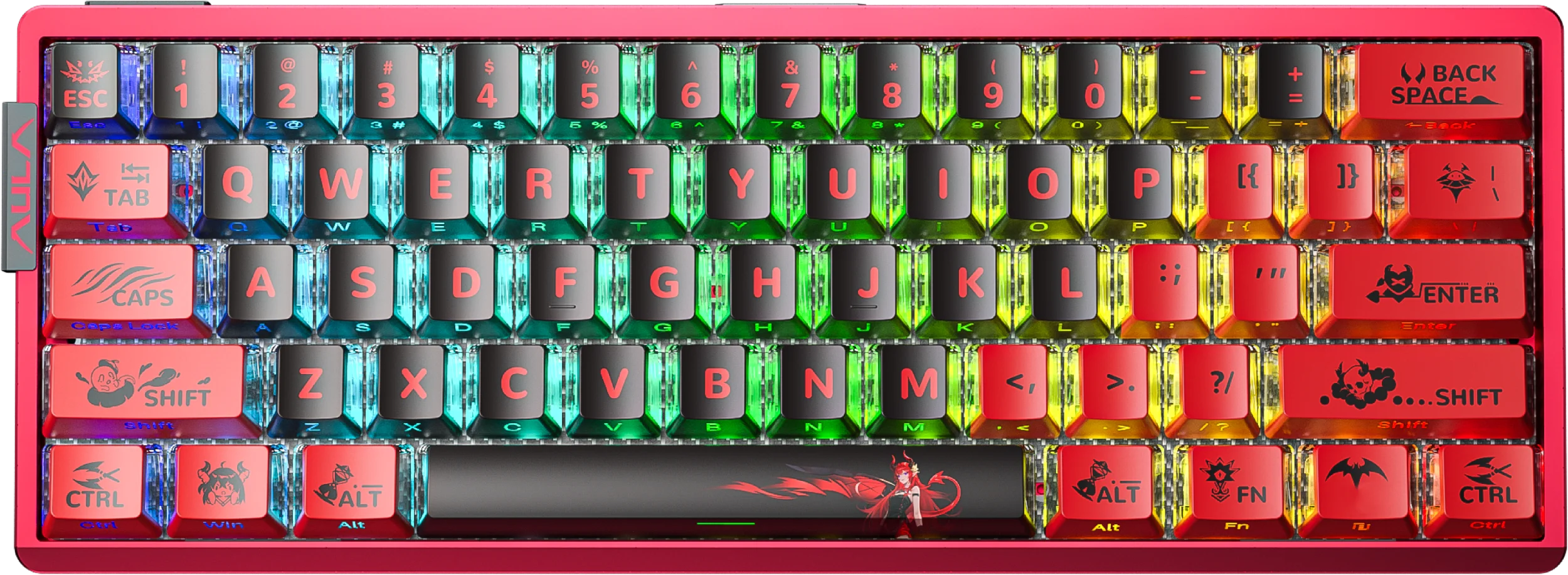 AULA AG60 60% Layout Wired CNC Aluminum Mechanical Gaming Keyboard with 8000Hz Polling RGB Backlight
