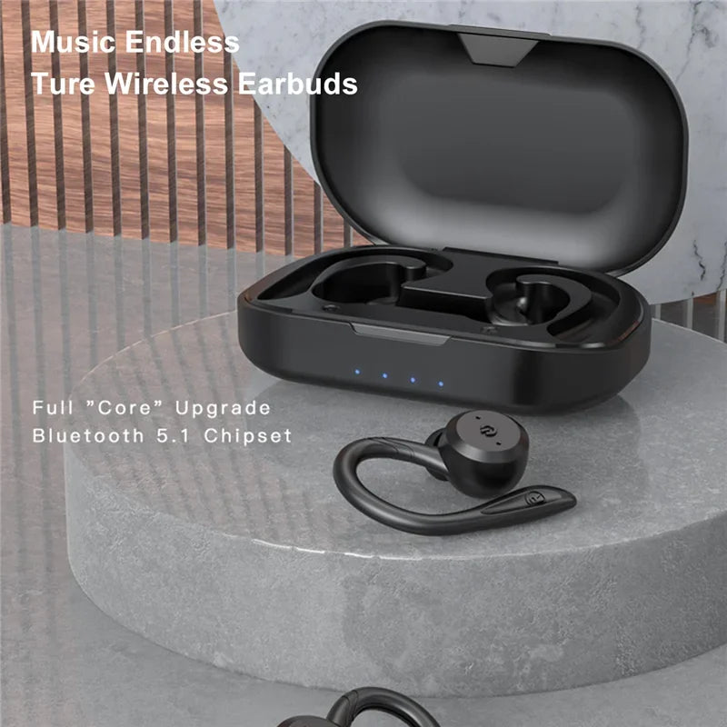20 Hours Play Time Swimming Waterproof Bluetooth Earphone Dual Wear Style Sport Wireless Headset TWS IPX7 Earbuds Stereo