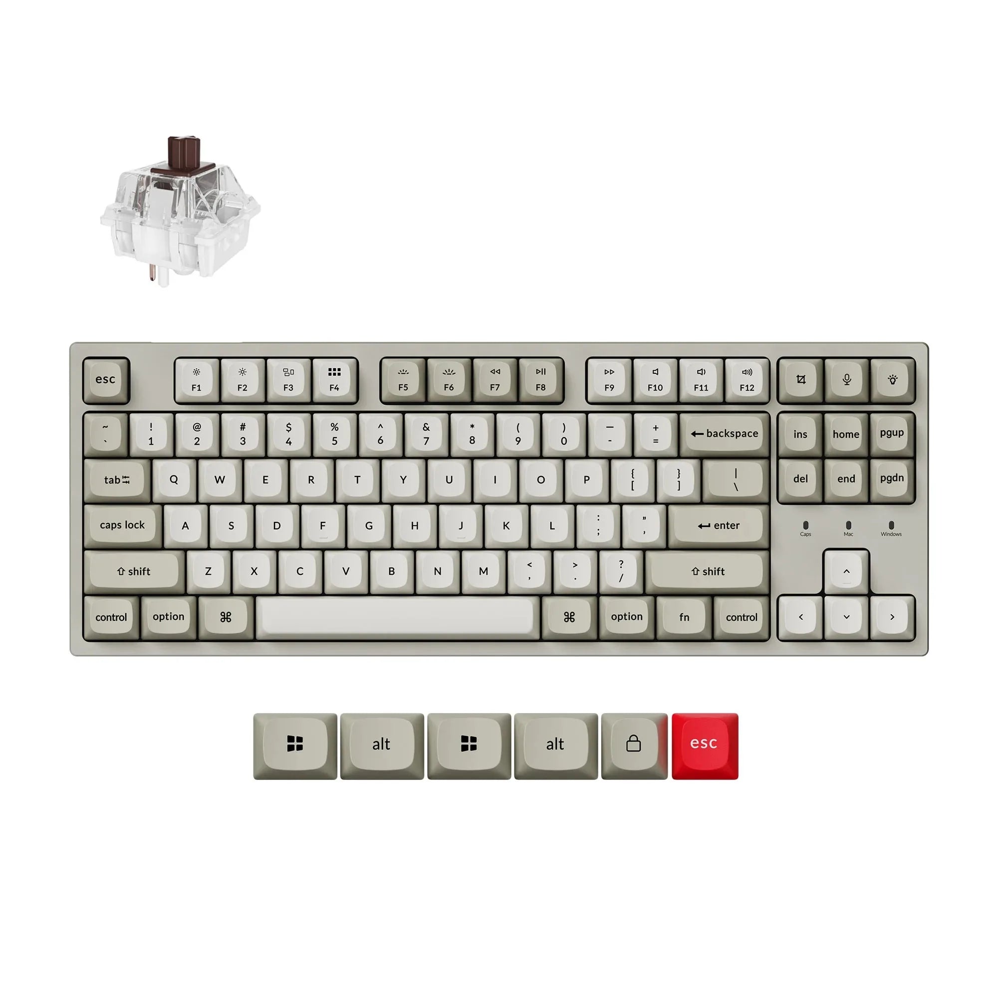 Keychron C1 Pro 8K QMK Wired Custom Mechanical Keyboard TKL Layout Hot-Swappable PBT Keycaps