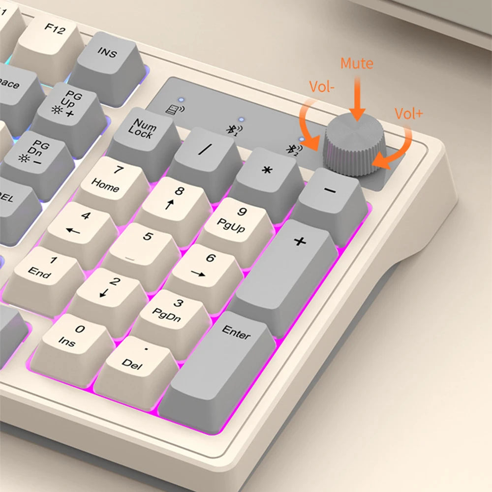 K98 Wireless Gaming Mechanical Feel Keyboard 2.4G+Bluetooth Dual-mode Backlight Desktop PC/Notebook Available Keyboard