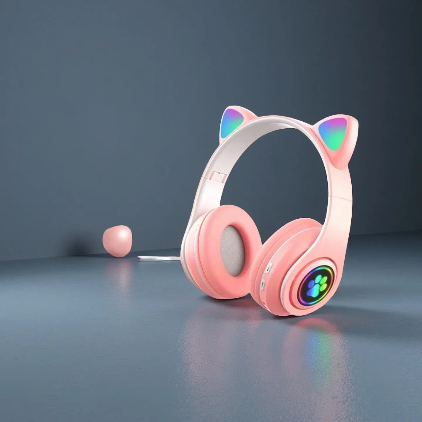 Cute Cat Wireless Headphones RGB Cute Cat Ears Headset With Microphone Noise Cancelling Kid Stereo Music Children's Gifts