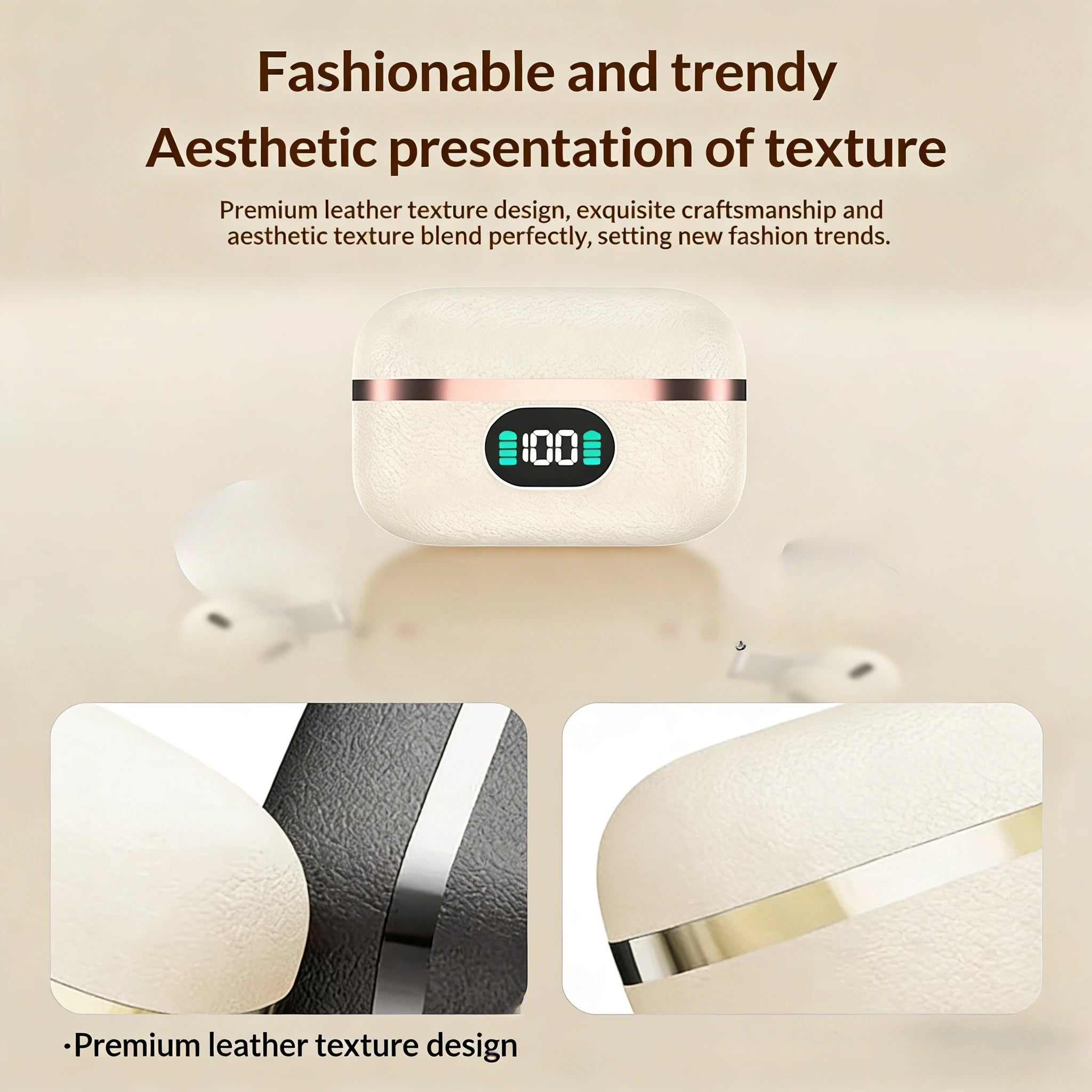 Bluetooth 5.4 Earbuds Semi-in-ear Design Endurance Battery Wireless Earphones With Mic Music Companion for Battery Display