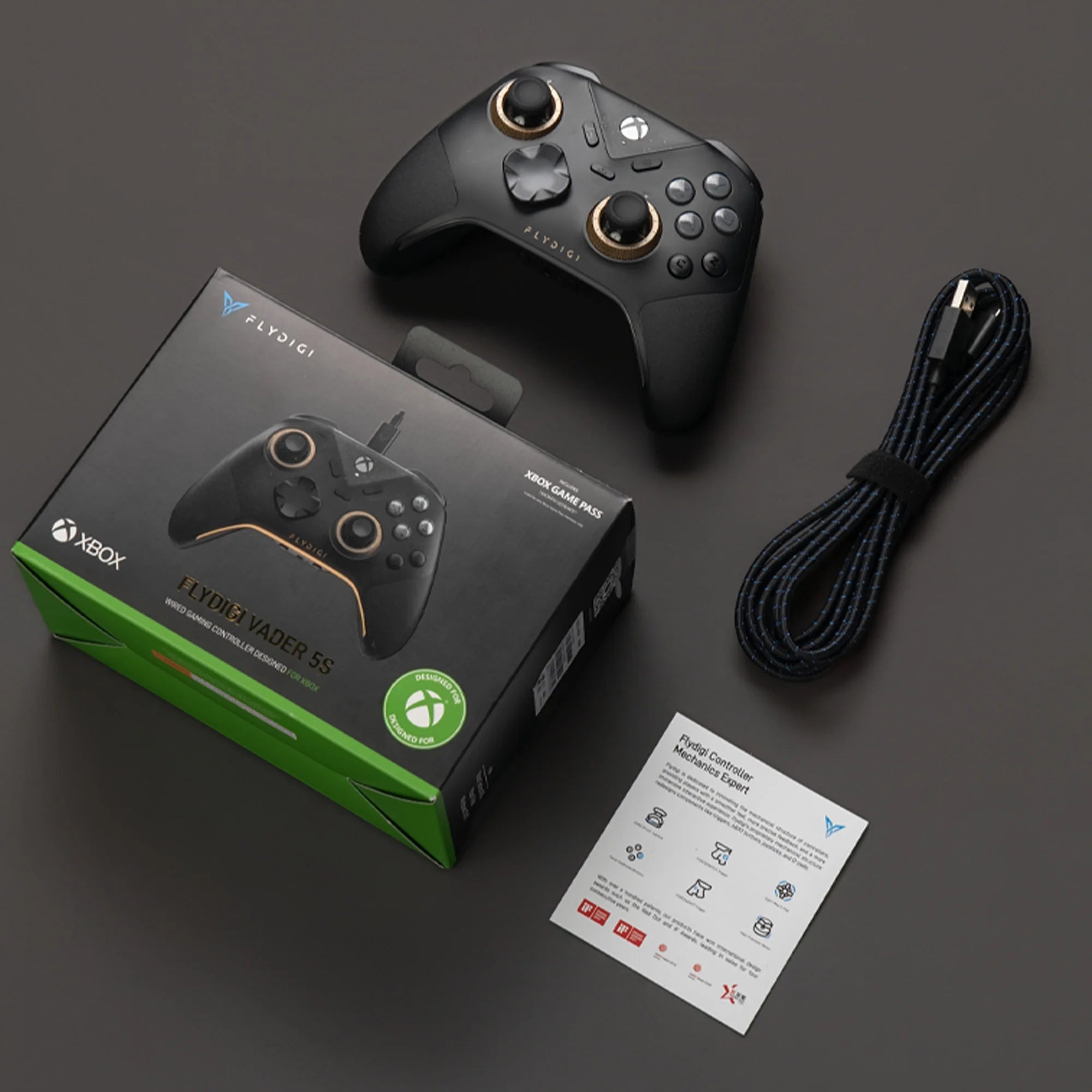 FLYDIGI VADER 5S Wired Game Controller FORCEFLEX Adjustable Tension Joysticks, Gamepad for Xbox Series X|S, Xbox One, PC