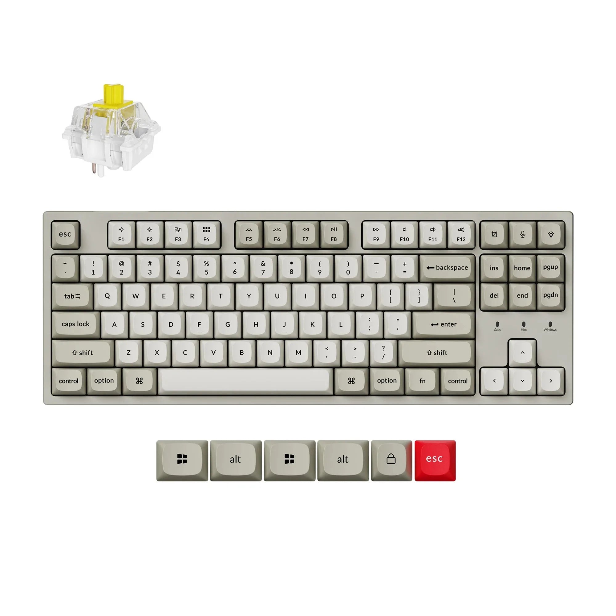 Keychron C1 Pro 8K QMK Wired Custom Mechanical Keyboard TKL Layout Hot-Swappable PBT Keycaps