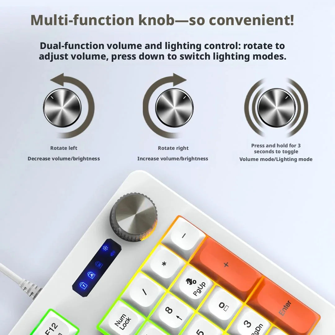 93 Keys Wired RGB Gaming Keyboard Two Tone PBT Ball Keycaps Mechanical Feeling Portable Keyboard for Laptop Office Gamer Typing