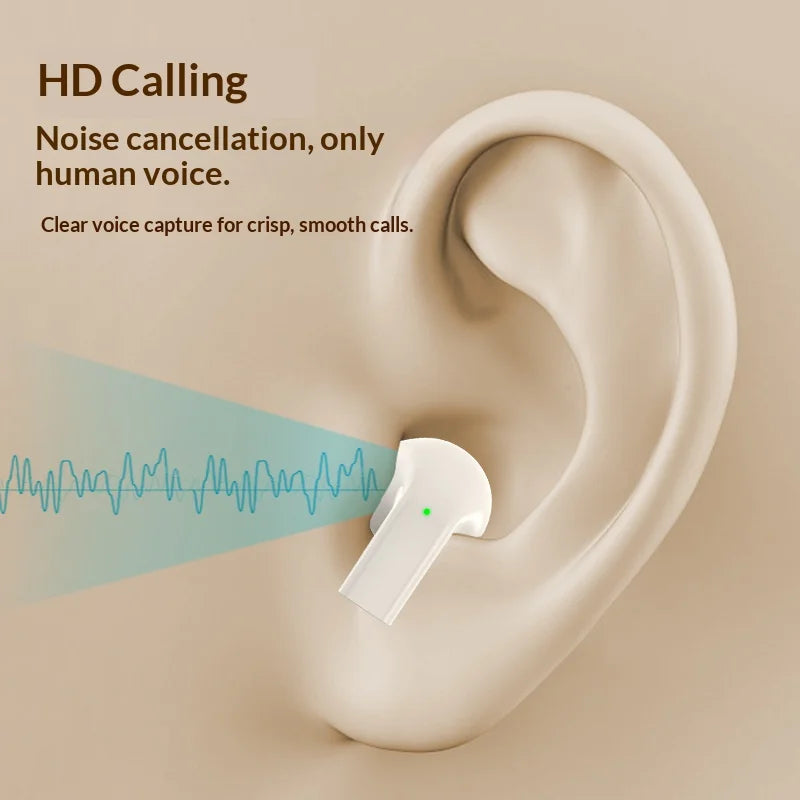 Bluetooth 5.4 Earbuds Semi-in-ear Design Endurance Battery Wireless Earphones With Mic Music Companion for Battery Display