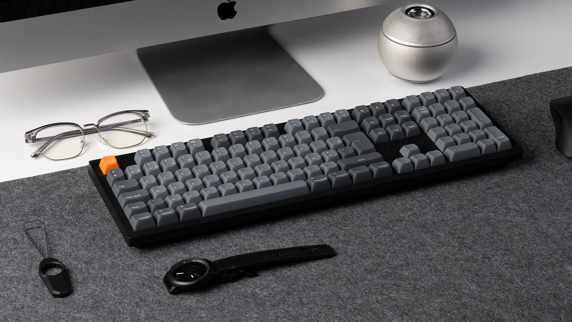 Keychron K10 Max FR-ISO Layout QMK Wireless Custom Mechanical Keyboard RGB Backlight Shine-Through Keycap