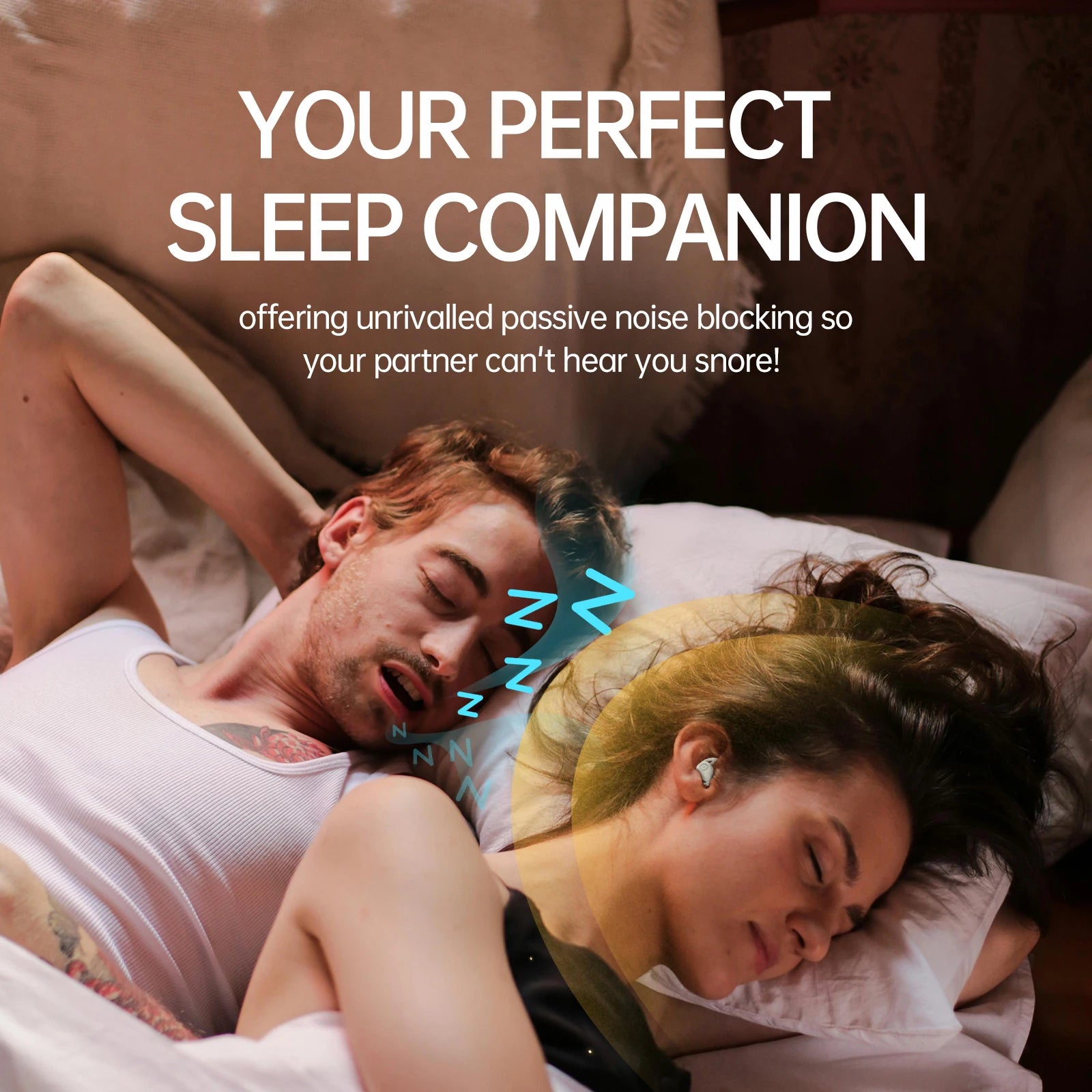 eppfun Bluetooth 5.3 Sleep Earbuds, Noise Blocking Sleep Headphones, Small Earplugs for Side Sleepers, 80H Playtime
