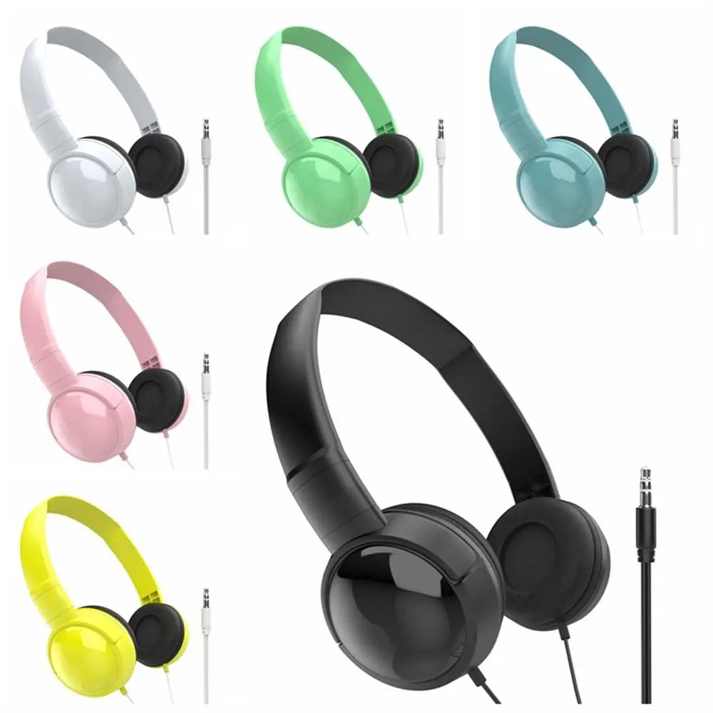 Over Ear Wierd Headphones Adjustable Music Stereo 3.5mm Headset Noise Cancelling Audio Bass Macaron Headphone Tablet