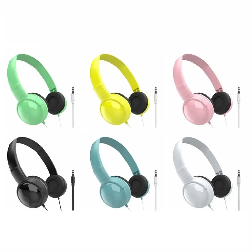 Over Ear Wierd Headphones Adjustable Music Stereo 3.5mm Headset Noise Cancelling Audio Bass Macaron Headphone Tablet